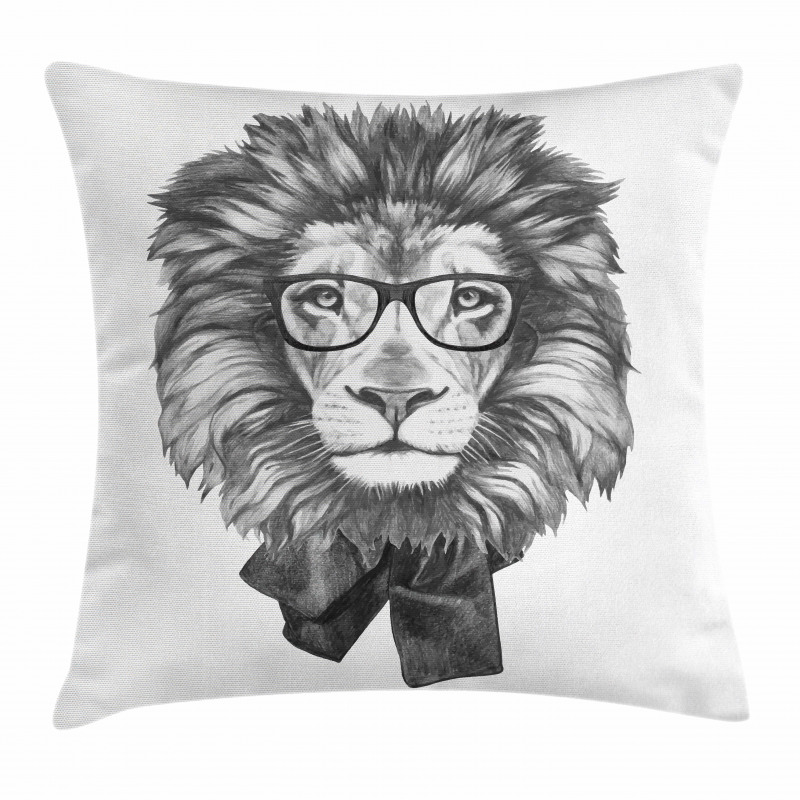 Hipster Animal in Glasses Pillow Cover