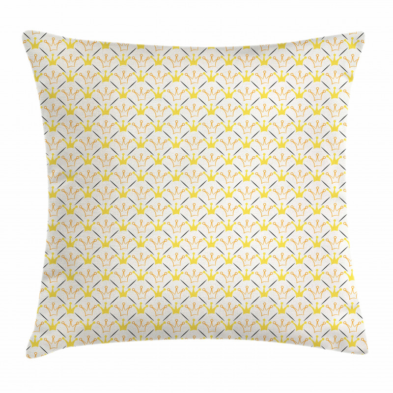 Crowns Checkered Pattern Pillow Cover