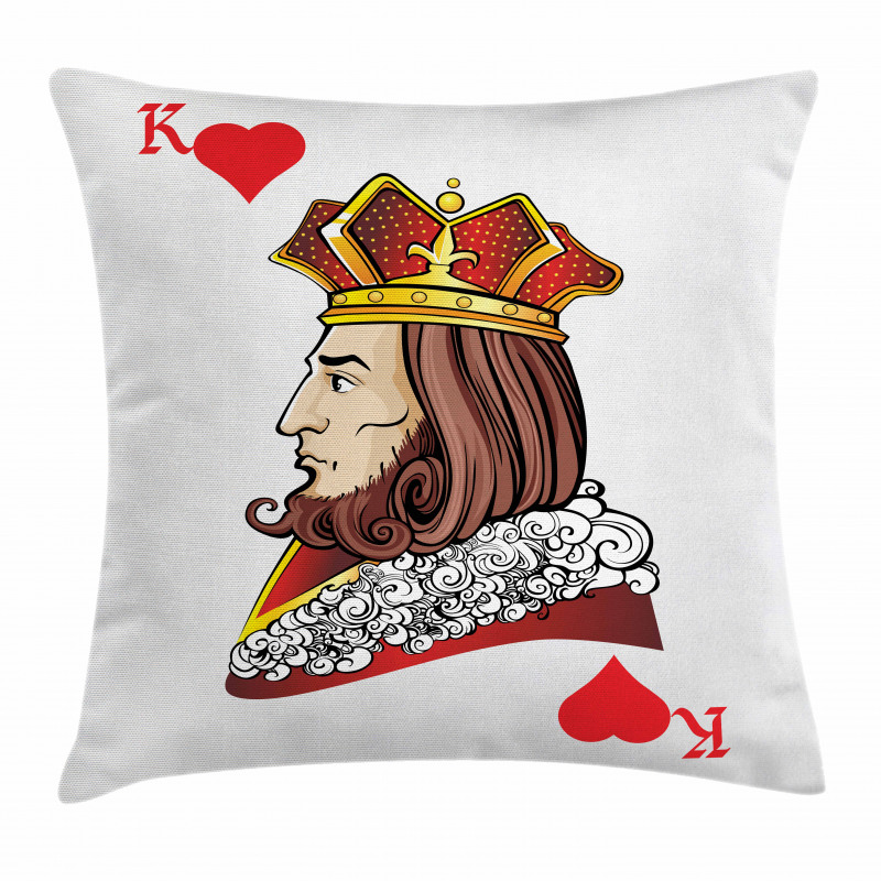 King of Heart Play Card Pillow Cover