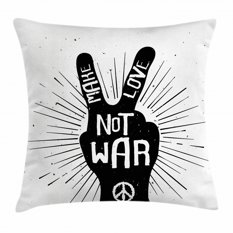 Sixties Pacifist Slogan Pillow Cover