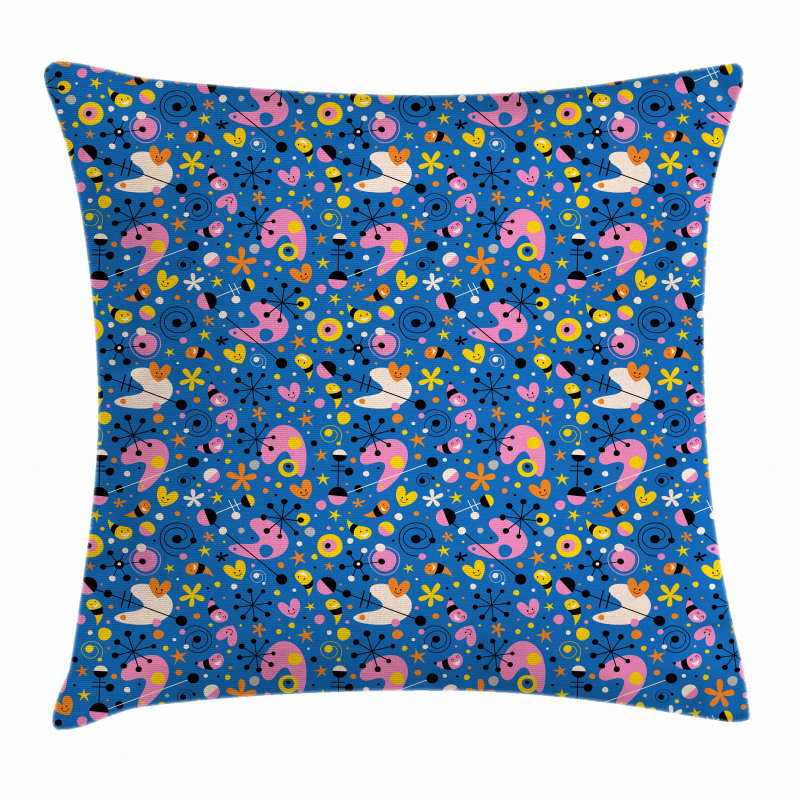 Funky Abstract Cartoon Pillow Cover