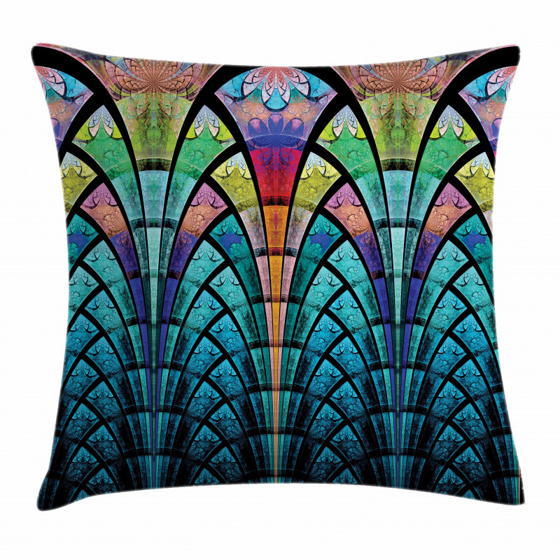 Curves Grungy Colors Pillow Cover