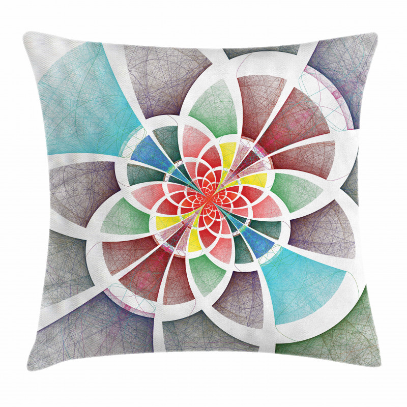 Circles Fractal Lines Pillow Cover