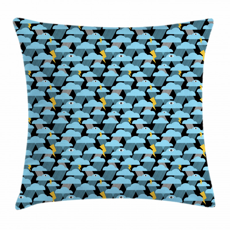 Single Eyed Clouds Rain Pillow Cover