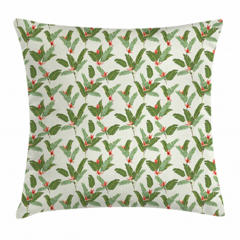 Palm Leaves and Banana Pillow Cover