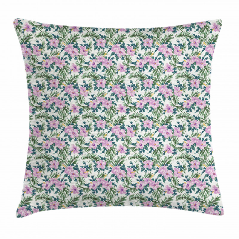 Hibiscus Botanic Palm Pillow Cover