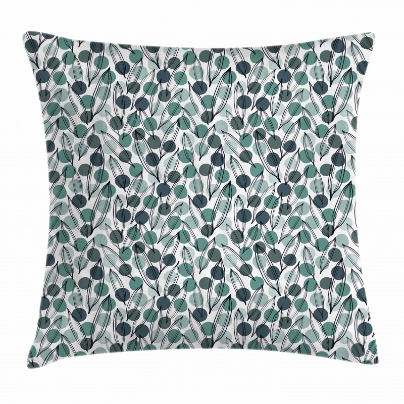 Ink Paint Leaves Dots Pillow Cover