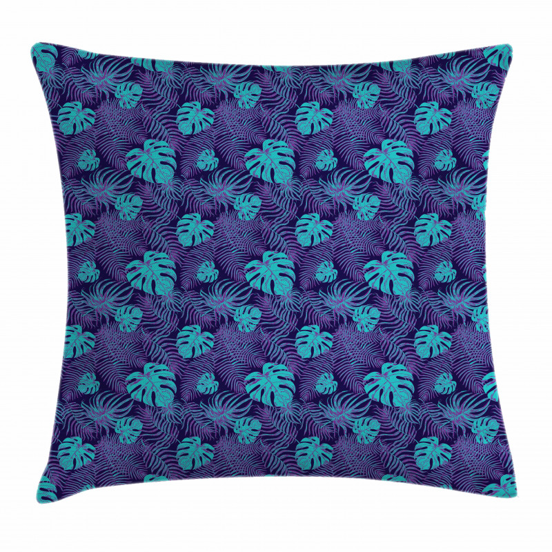 Floral Leaf Dark Night Pillow Cover