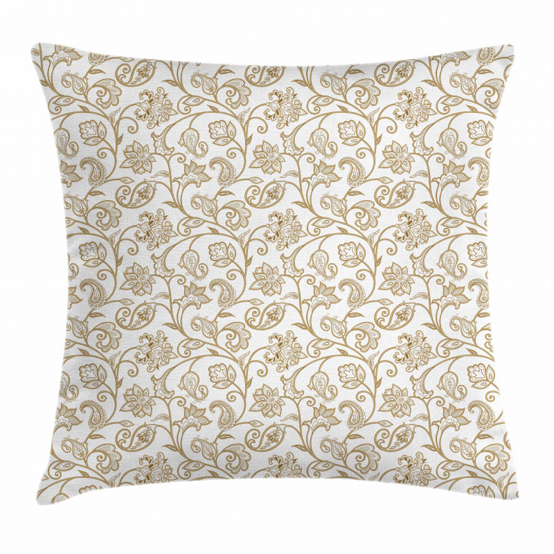 Floral Paisley Motif Pillow Cover