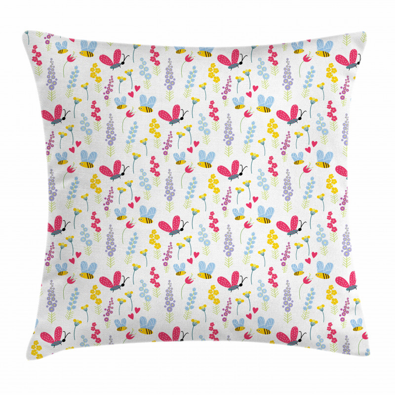 Natural Summer Flowers Pillow Cover