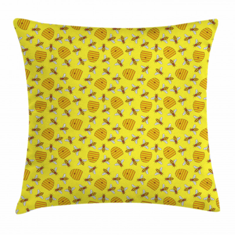 Beekeeping in Nature Theme Pillow Cover