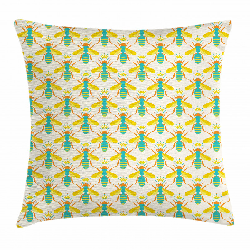 Queenbee with Crown Doodle Pillow Cover