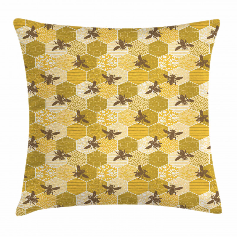 Silhouette Multiple Bees Pillow Cover