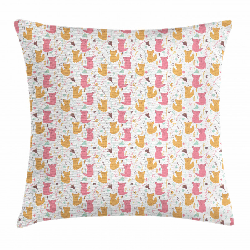 Hand Drawn Persian Cats Pillow Cover