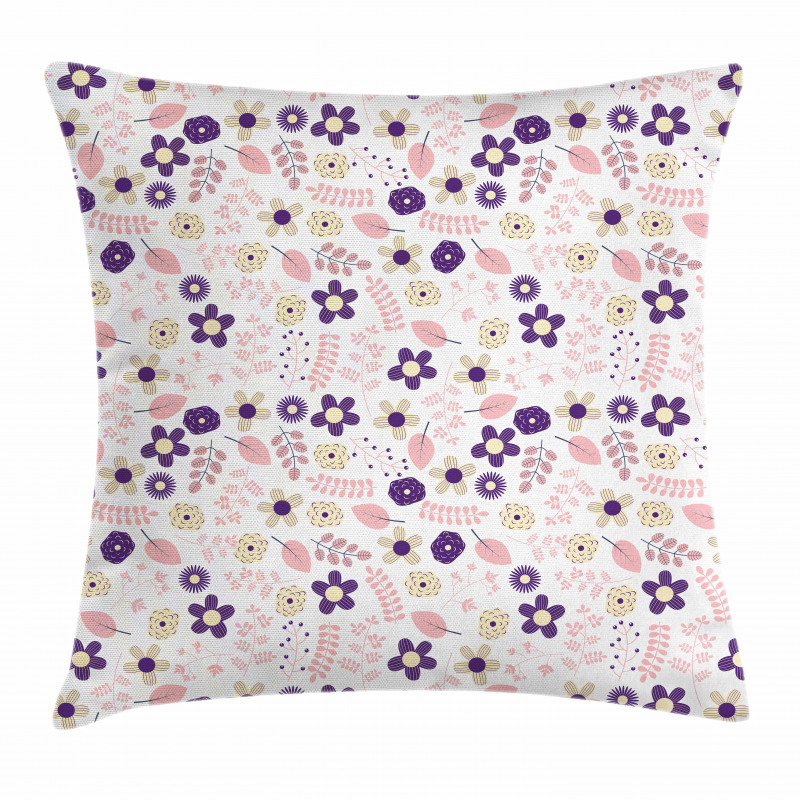 Dahlia and Chrysanthemum Pillow Cover