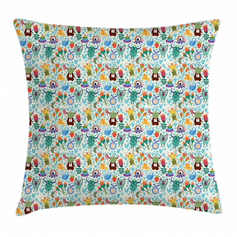 Monster Friends Pillow Cover