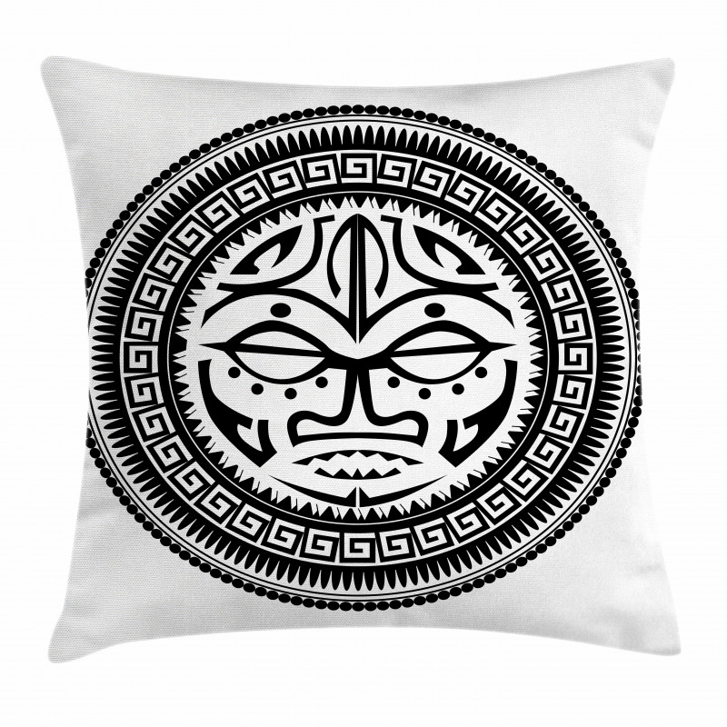 Maori Face Mask Pillow Cover