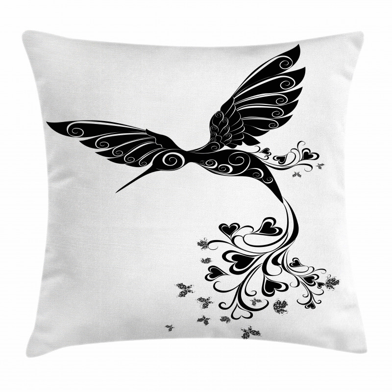 Hummingbird Heart Pillow Cover