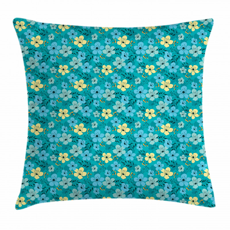 Exotic Blooming Flowers Pillow Cover