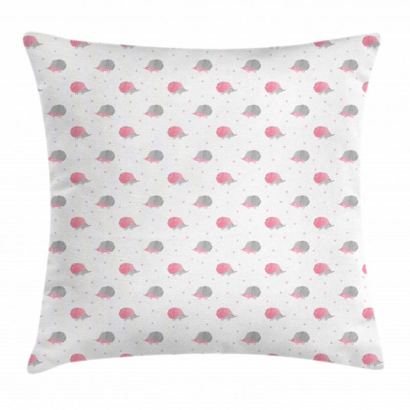 Fluffy Pinkish Hedgehog Pillow Cover