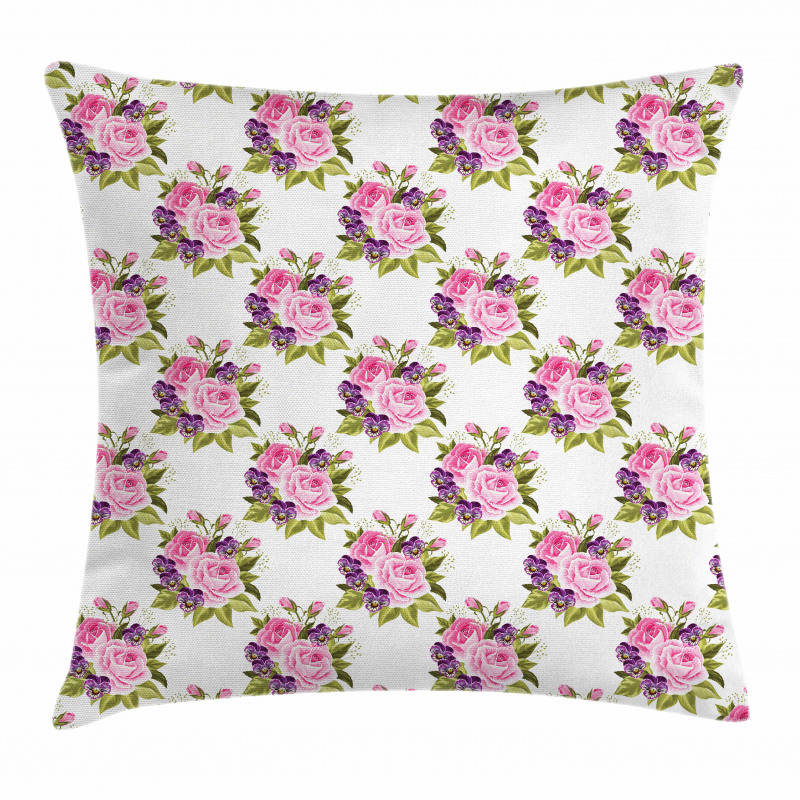 Buds Violet Pansies Pillow Cover