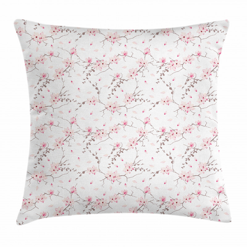 Falling Magnolia Pattern Pillow Cover