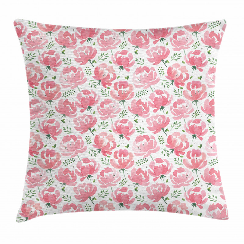 Stamped Peony Design Pillow Cover