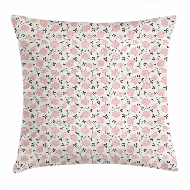 Pink Roses and Peonies Pillow Cover