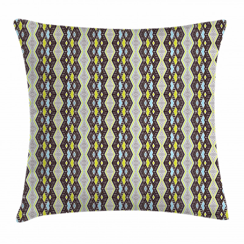 Abstract Zig Zag and Dots Pillow Cover