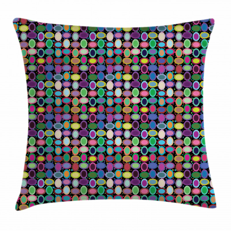 Abstract Oval Shapes Pillow Cover