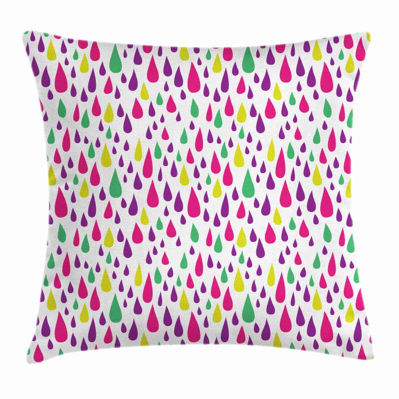 Multicolor Raindrops Pillow Cover