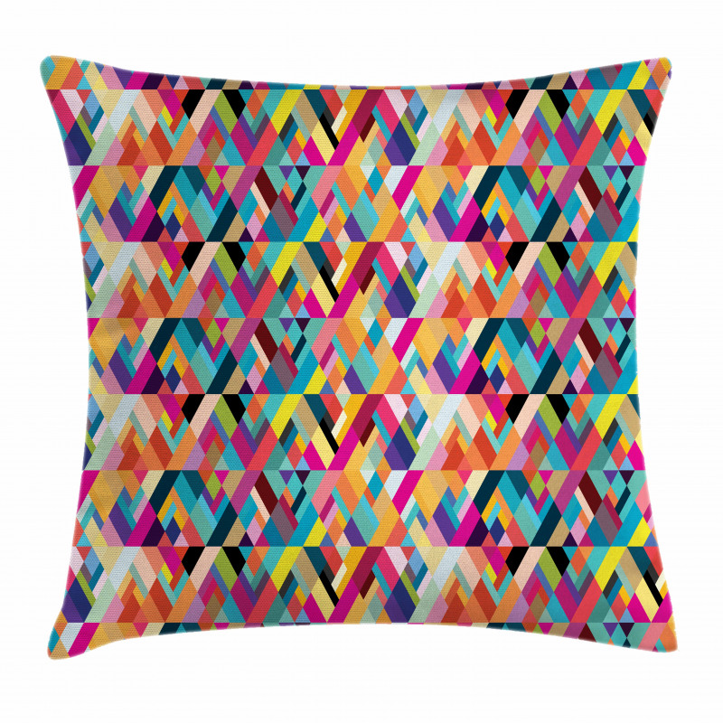 Diagonal Colorful Tile Pillow Cover