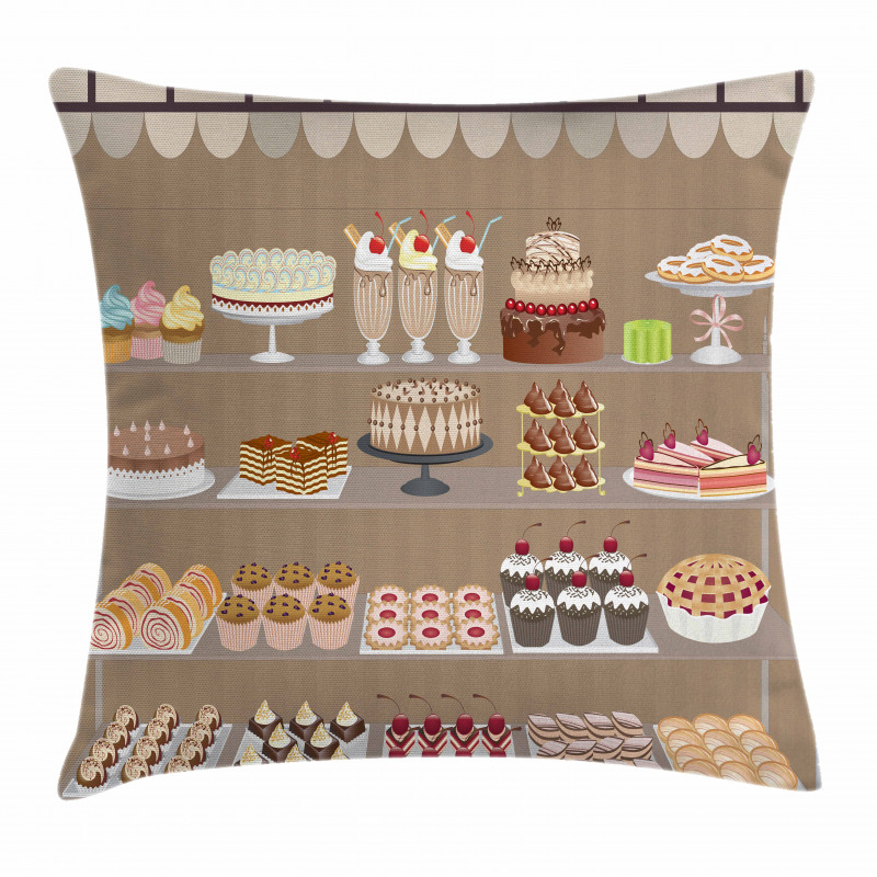 Bakery Window Display Pillow Cover