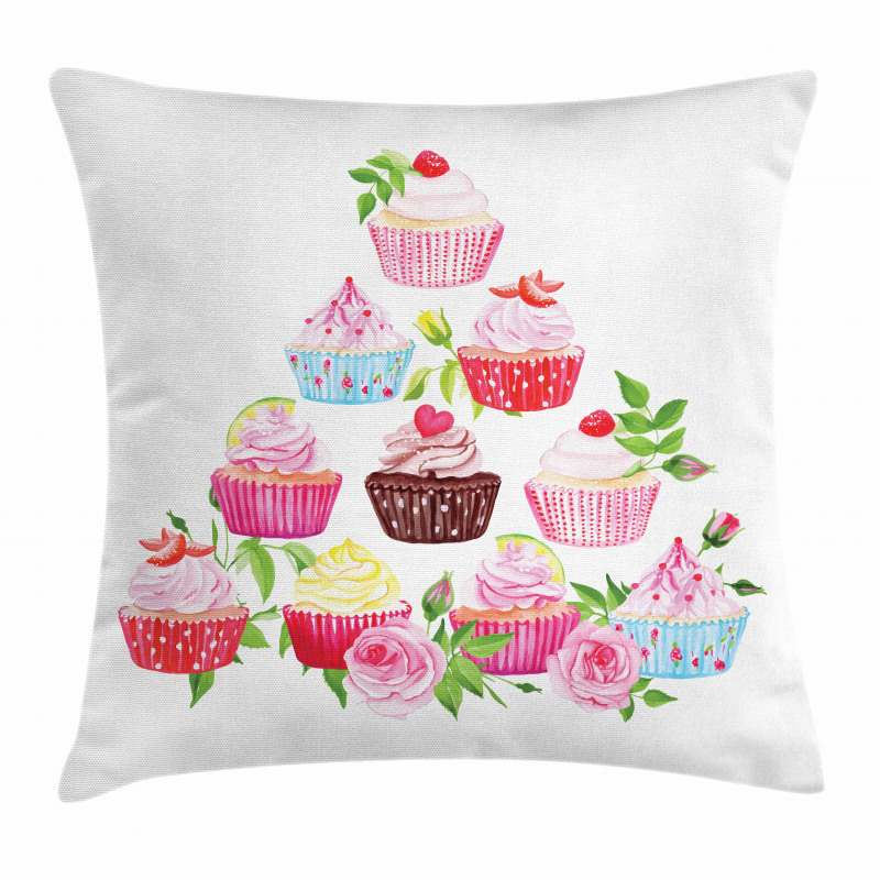 Pyramids of Cupcakes Pillow Cover