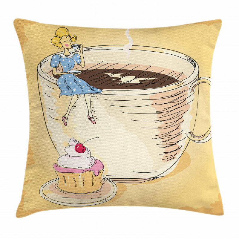 Gigantic Coffee Mug Pillow Cover