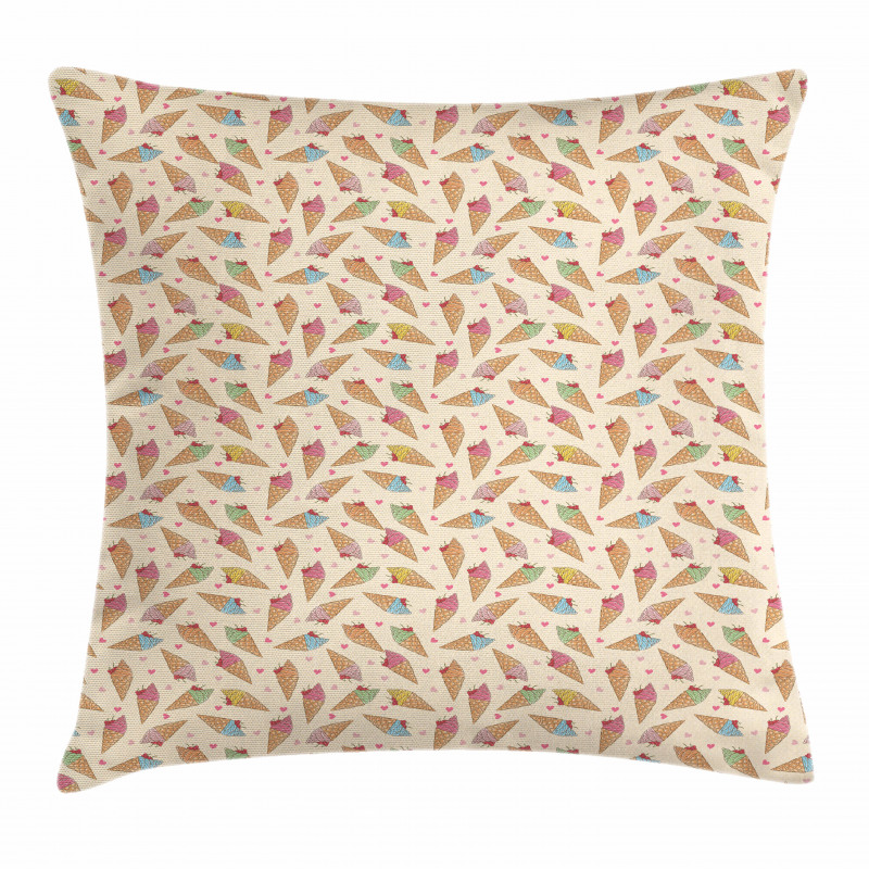 Waffle Cone Ice Creams Pillow Cover