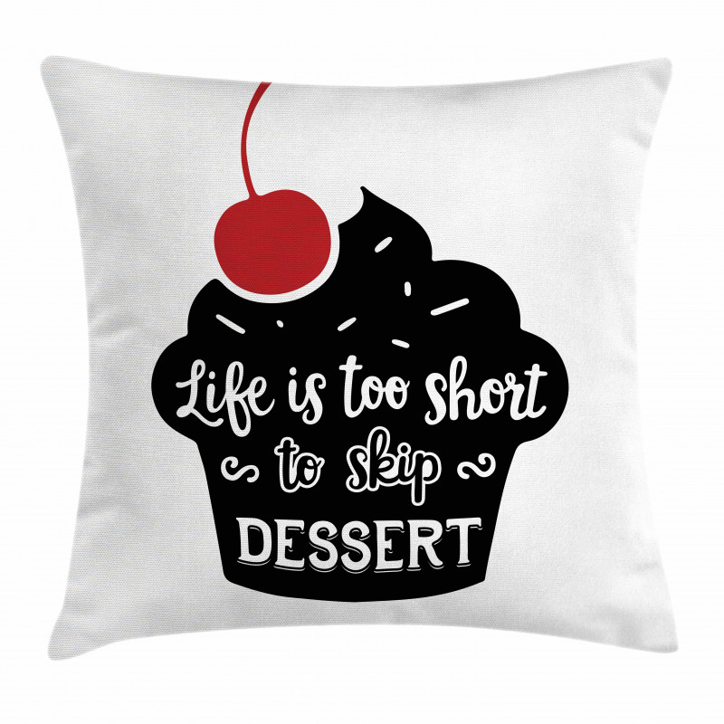 Muffin Silhouette Words Pillow Cover