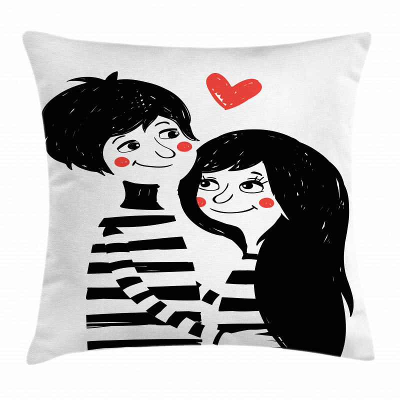 Romantic Young Couple Pillow Cover