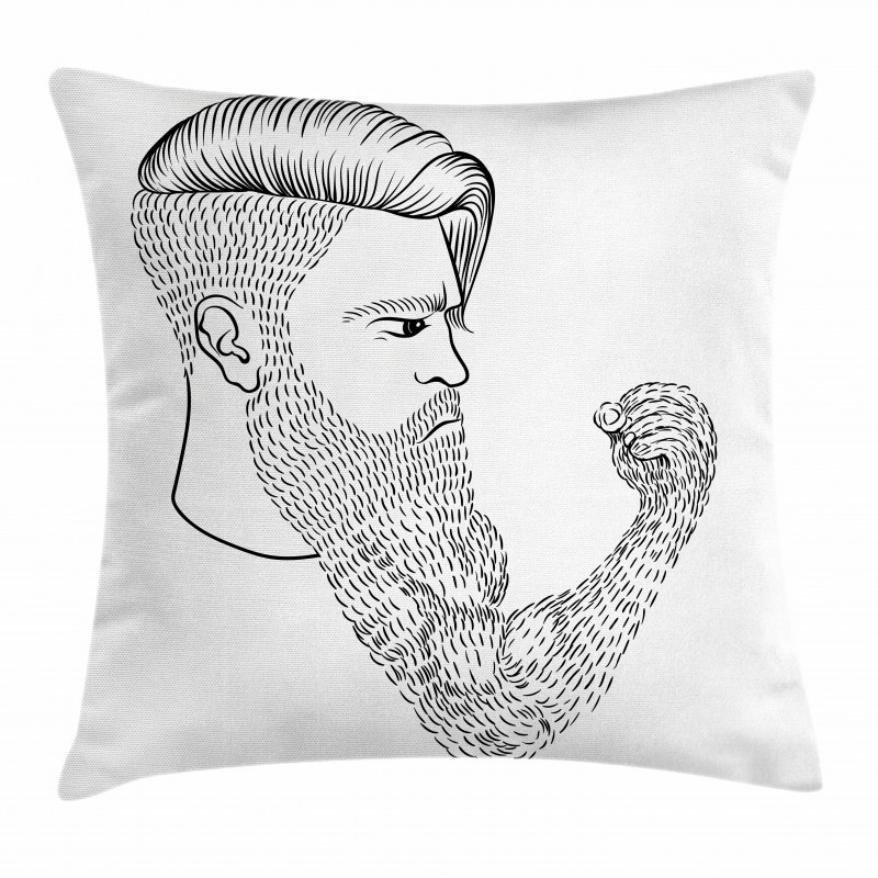Serious Man Fist Beard Pillow Cover