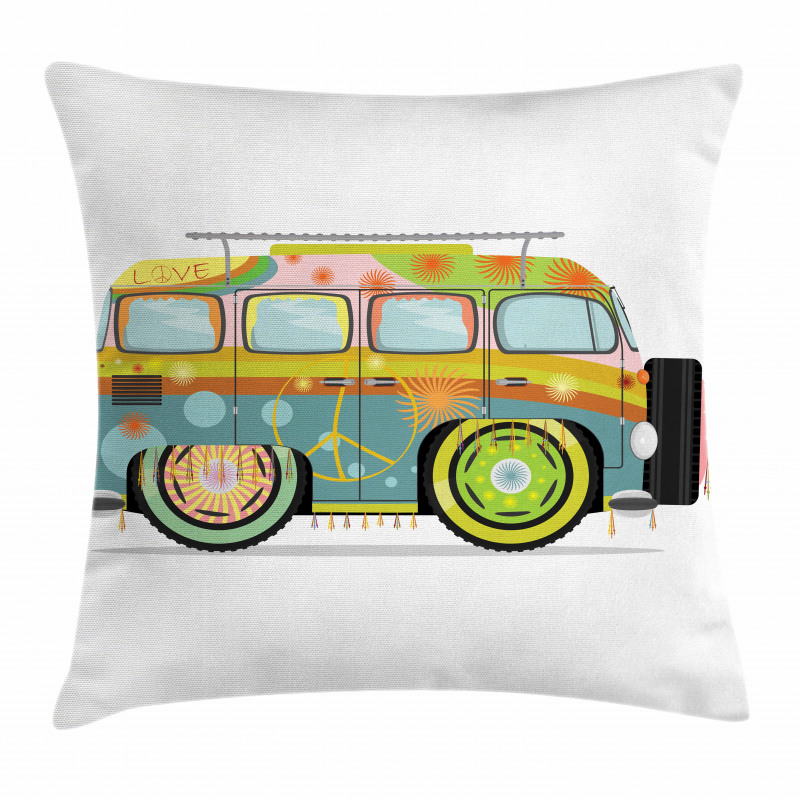 Hippie Campervan Pillow Cover