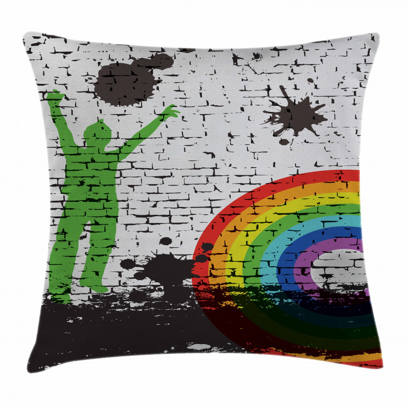 Rainbow Dart Art Pillow Cover