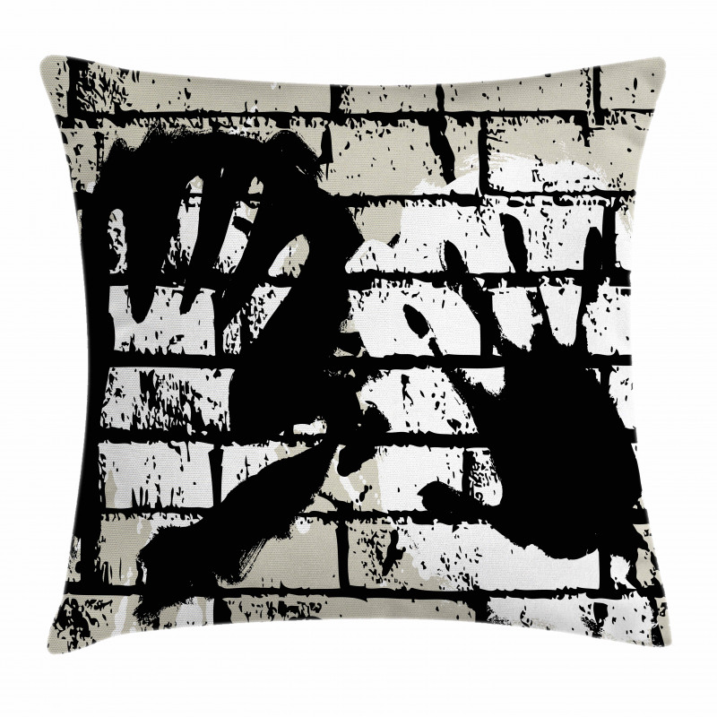 Stencil Sprayed Pillow Cover