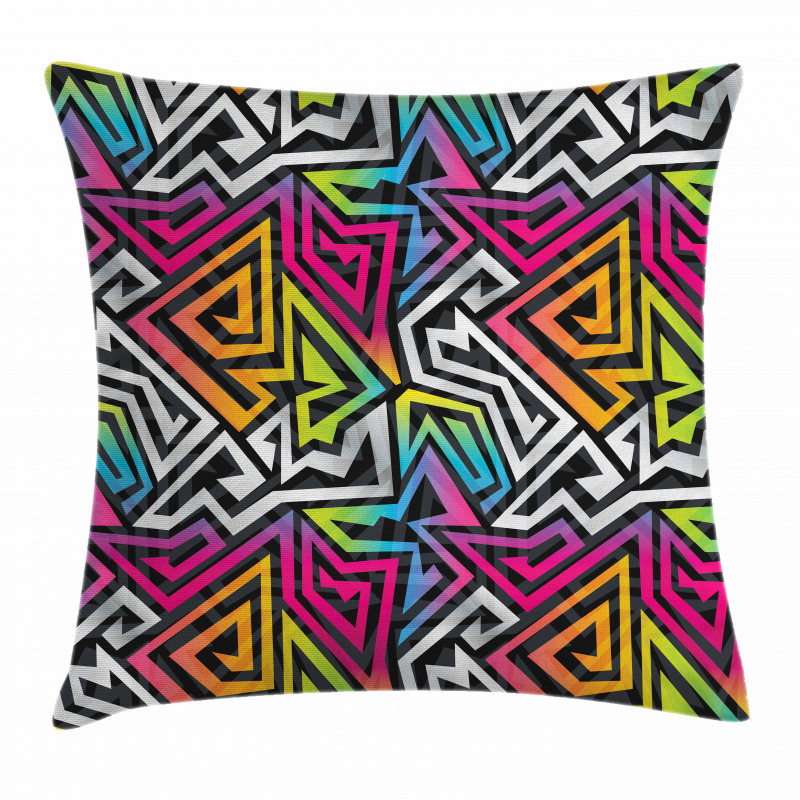 Rainbow Maze Pillow Cover