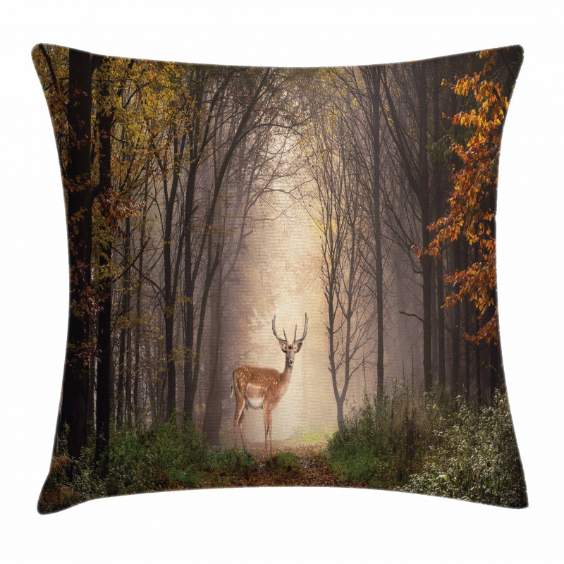 Deer Mystical Forest Pillow Cover