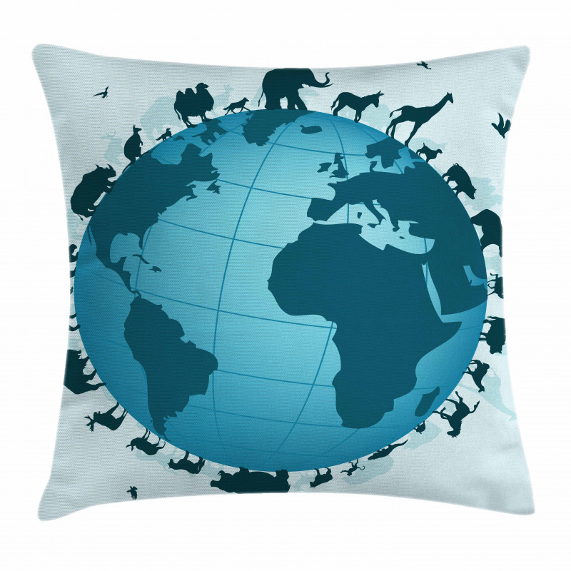 Animal Diversity World Pillow Cover