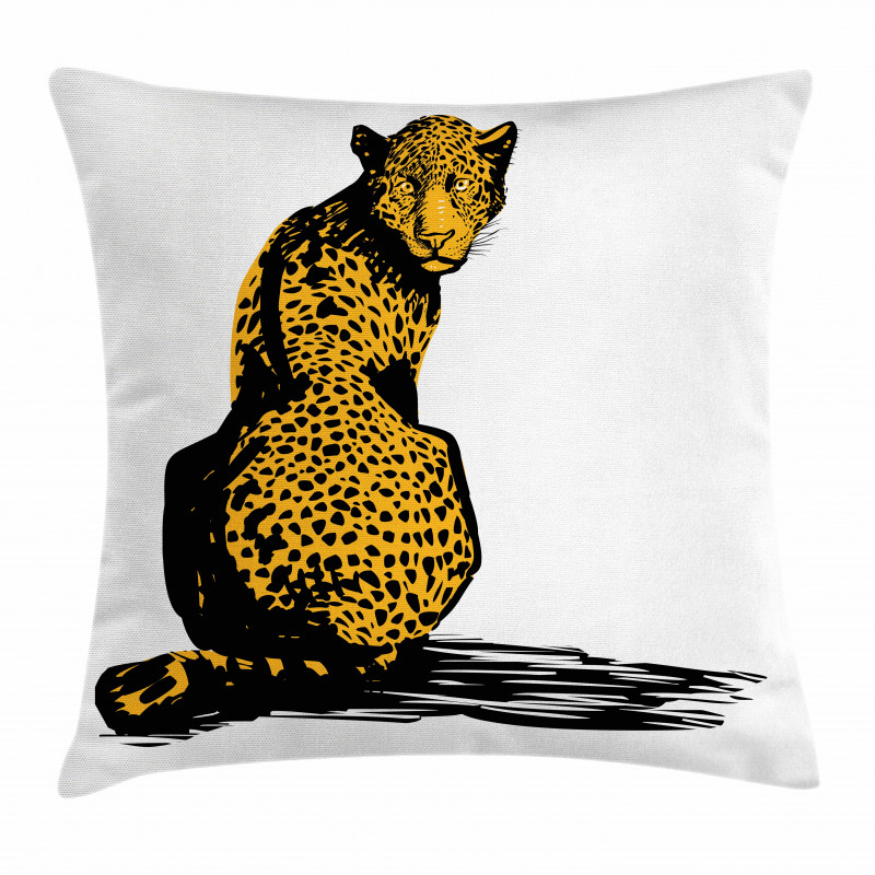 Sketch Leopard Shadow Pillow Cover