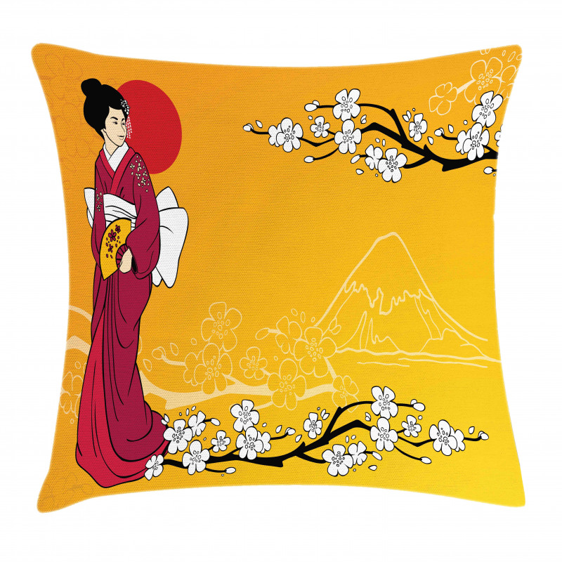 Geisha Lady Pillow Cover
