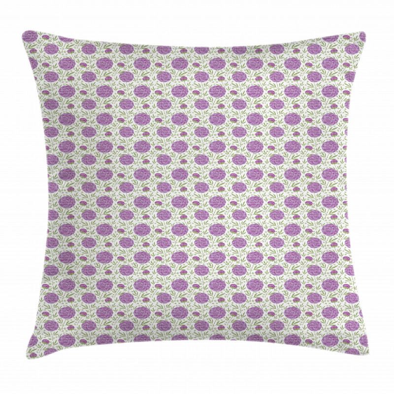 Floral Pixel-Like Dots Pillow Cover