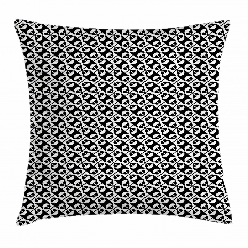 Contrast Circles Squares Pillow Cover