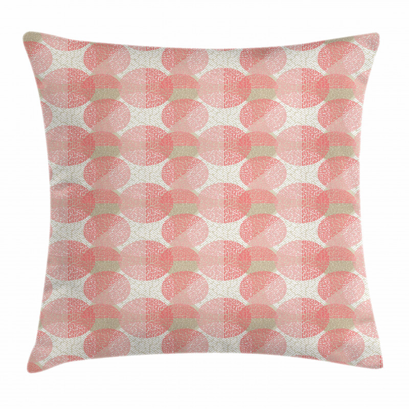 Dash Lines Circle Print Pillow Cover